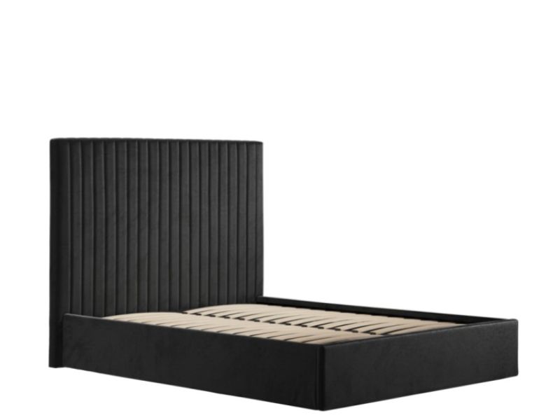 LPD Berlin TALL 5ft Kingsize Black Fabric Ottoman Bed Frame