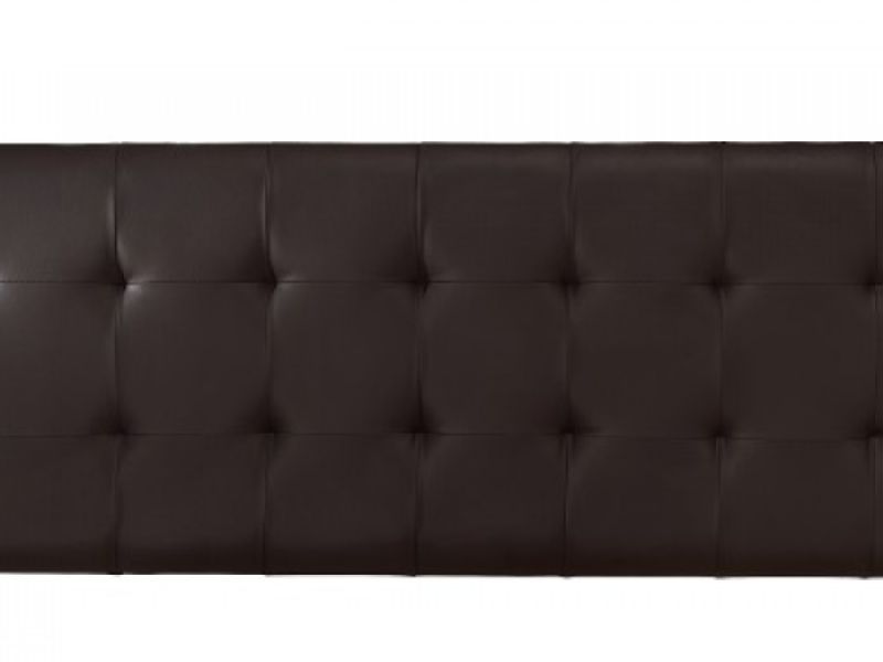 Serene Romana 4ft6 Double Brown Faux Leather Headboard