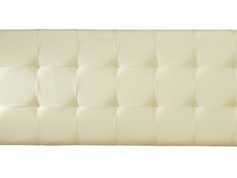 Serene Romana 6ft Super Kingsize Cream Faux Leather Headboard