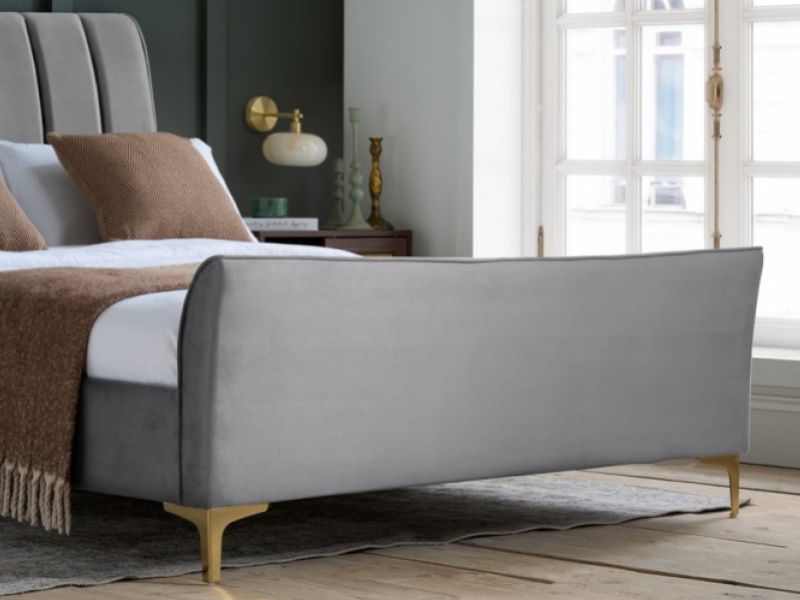 Birlea Clover 4ft6 Double Grey Velvet Fabric Bed Frame