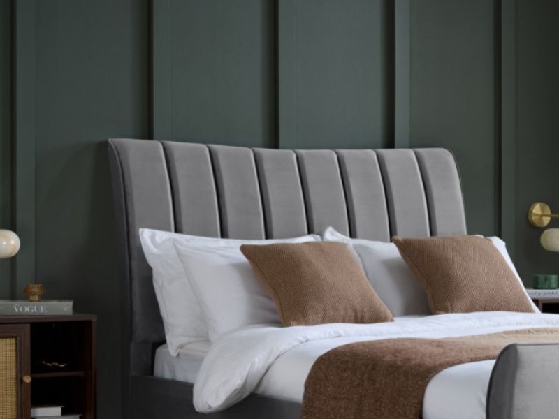 Birlea Clover 4ft Small Double Grey Velvet Fabric Bed Frame