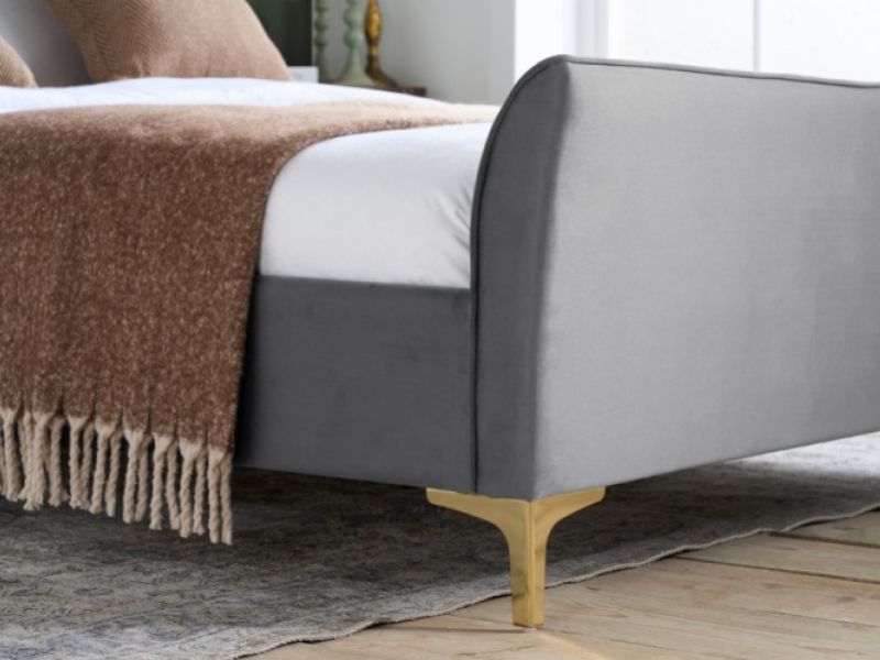 Birlea Clover 4ft Small Double Grey Velvet Fabric Bed Frame
