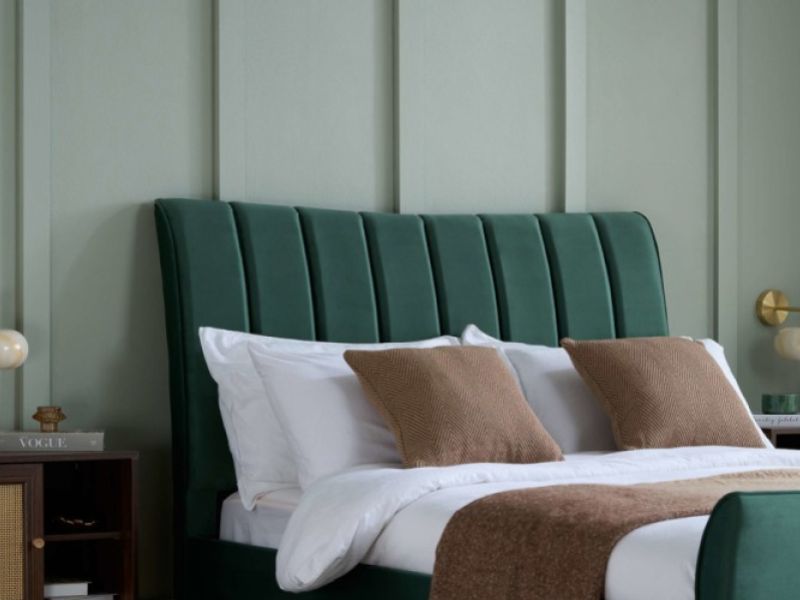 Birlea Clover 4ft Small Double Green Velvet Fabric Bed Frame