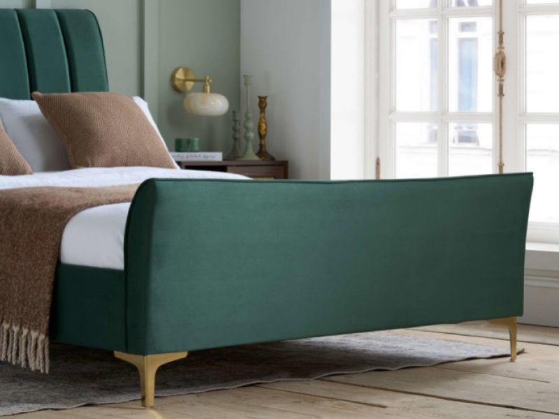 Birlea Clover 5ft Kingsize Green Velvet Fabric Bed Frame