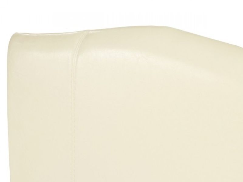 Serene Rosa 4ft Small Double Cream Faux Leather Headboard