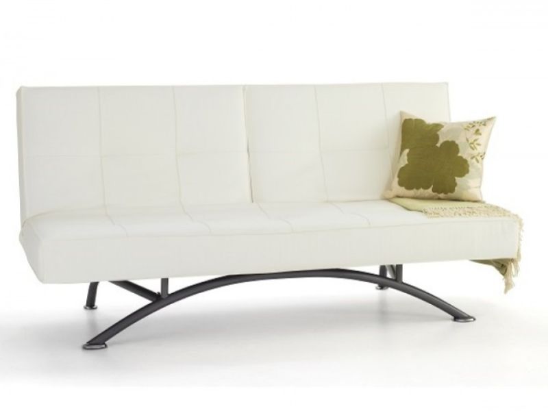 Serene Pavia Orchard White Faux Leather Sofa Bed