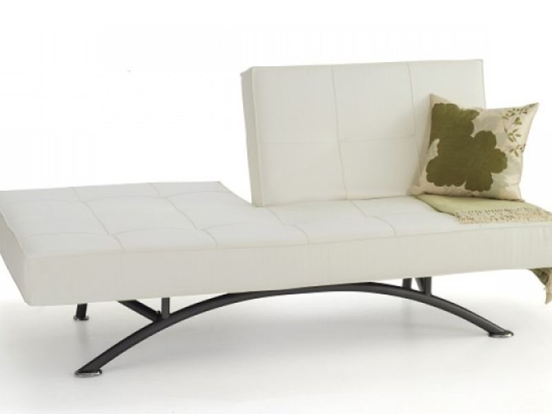 Serene Pavia Orchard White Faux Leather Sofa Bed