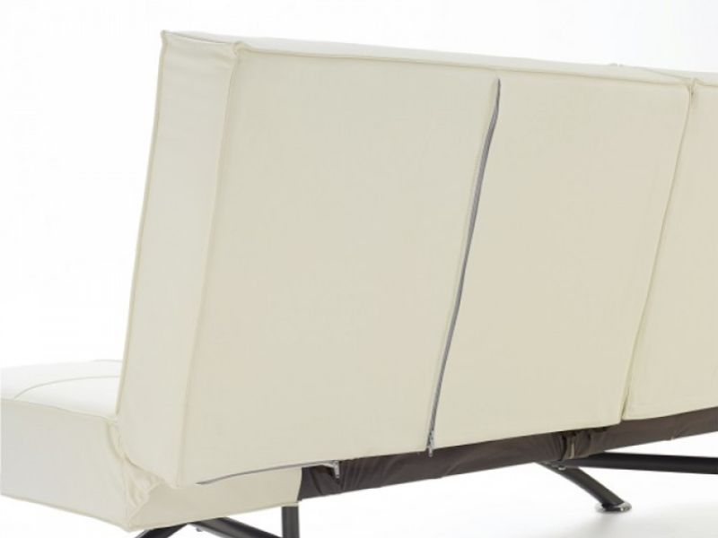 Serene Pavia Orchard White Faux Leather Sofa Bed