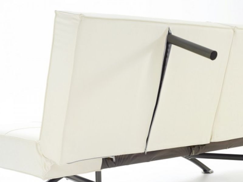 Serene Pavia Orchard White Faux Leather Sofa Bed