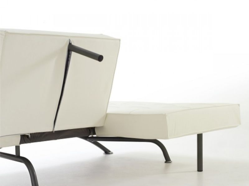 Serene Pavia Orchard White Faux Leather Sofa Bed