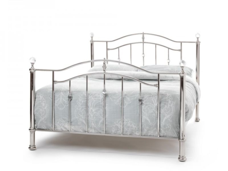 Super King Size Nickel Metal Bed Frame, White Metal Super King Size Bed Frame