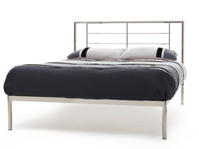 Serene Zeus 4ft6 Double Nickel Metal Bed Frame