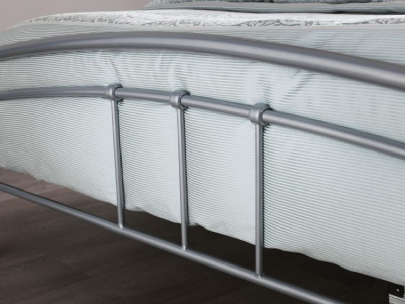 Serene Tetras 3ft Single Silver and White Metal Bed Frame