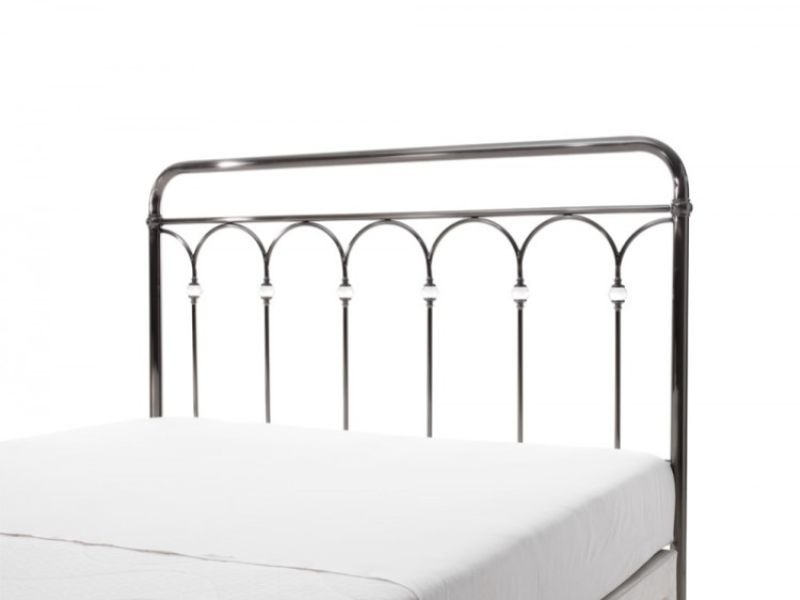 Serene Shilton 6ft Super King Size Antique Nickel Metal Headboard with Crystals