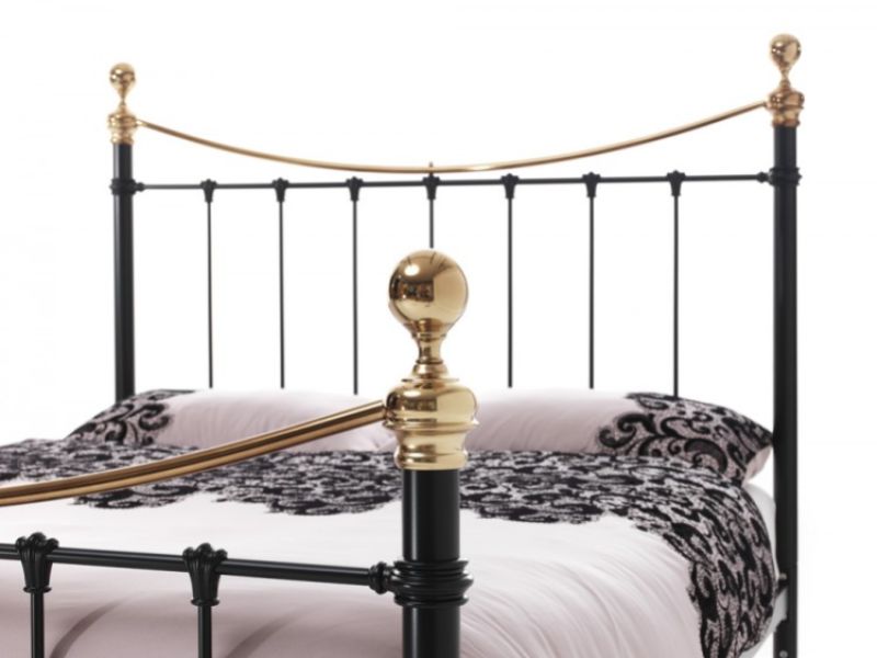 Serene Ethan Black with Brass 5ft King Size Metal Bed Frame
