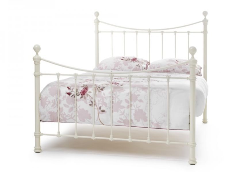 Serene Ethan Ivory Gloss 4ft Small Double Metal Bed Frame