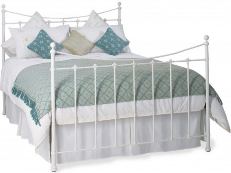 OBC Chatsworth 5ft Kingsize Satin White Metal Bed Frame