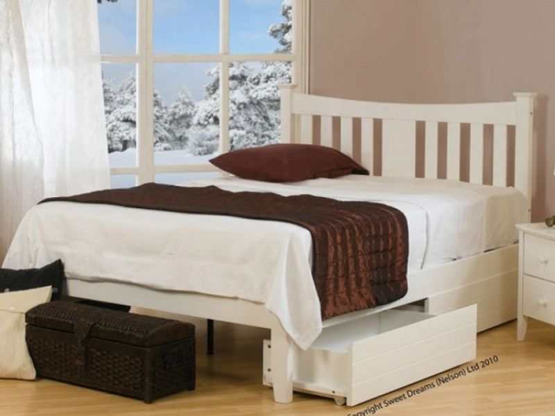 Sweet Dreams Kingfisher 4ft Small Double White Painted Wooden Bed Frame