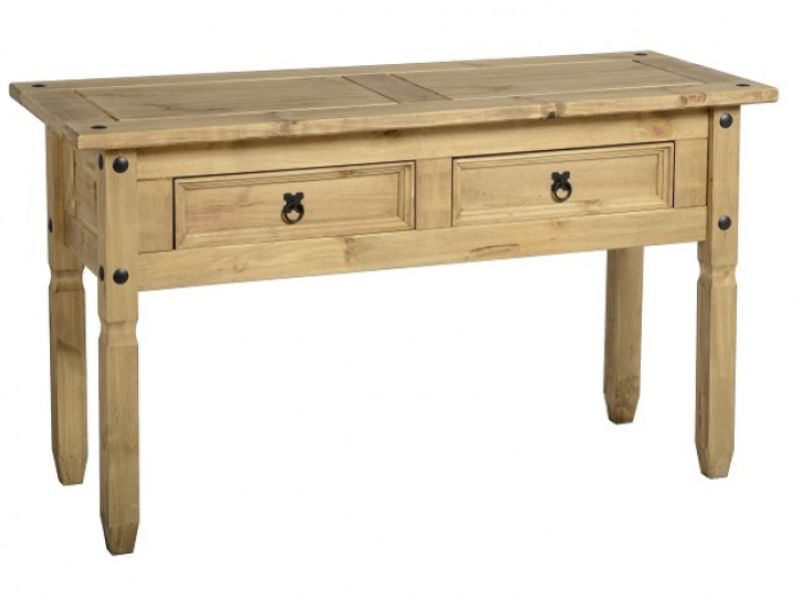 Seconique Corona Pine 2 Drawer Console Table