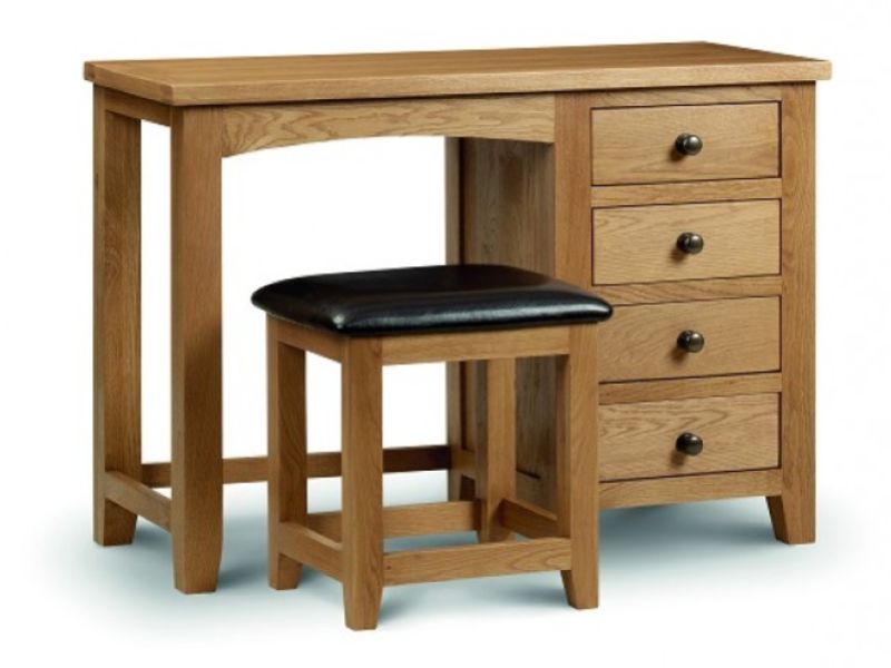 Julian Bowen Marlborough American Oak Small Single Pedestal Dressing Table