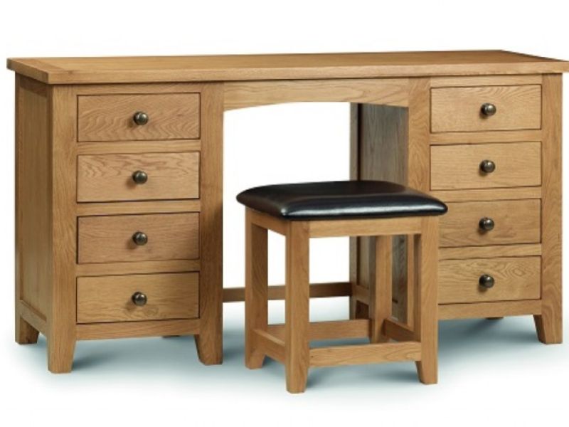 Julian Bowen Marlborough American Oak Double Pedestal Dressing Table