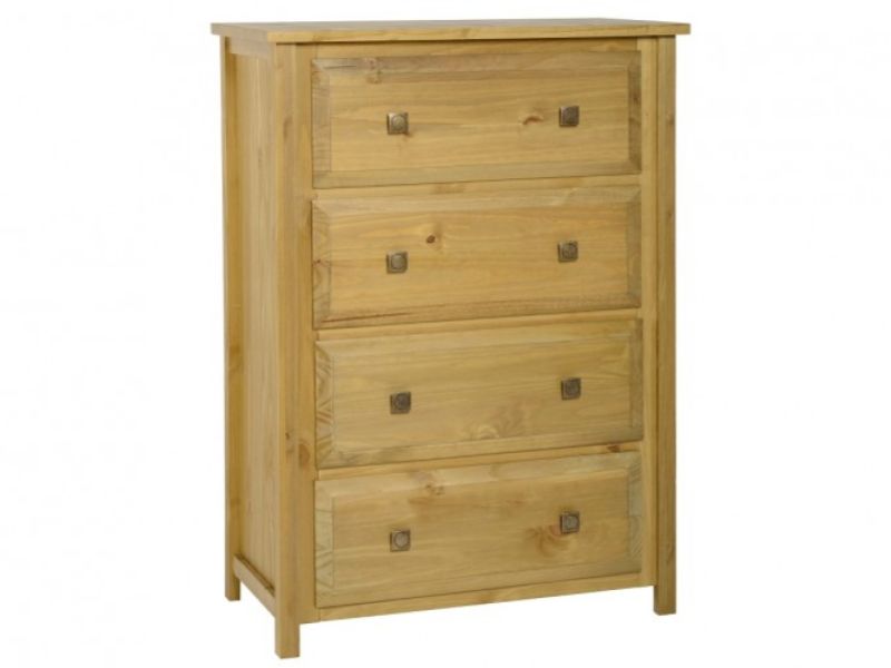 Seconique Ecuador Chest of Drawers - Medium Oak 4 Drawer Chest