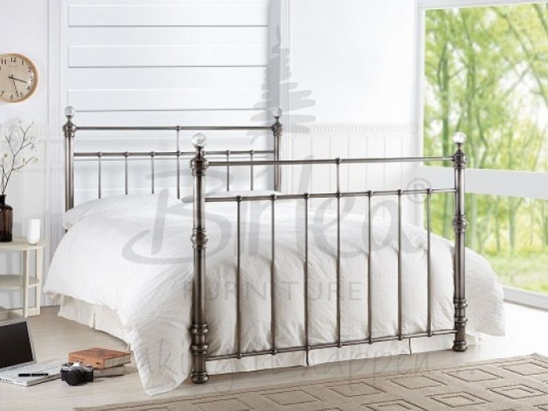 Birlea Georgina 5ft King Size Brushed Nickel Metal Bed Frame with Crystals