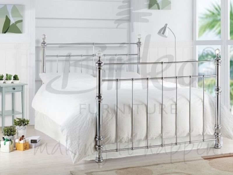 Birlea Georgina 4ft6 Double Chrome Metal Bed Frame with Crystals