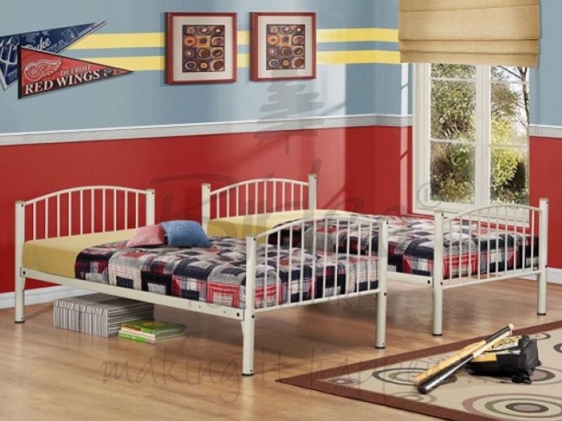 Birlea Corfu Cream Metal Bunk Bed Frame