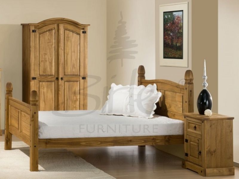 Birlea Corona 4ft Small Double Pine Bed Frame with High Footend