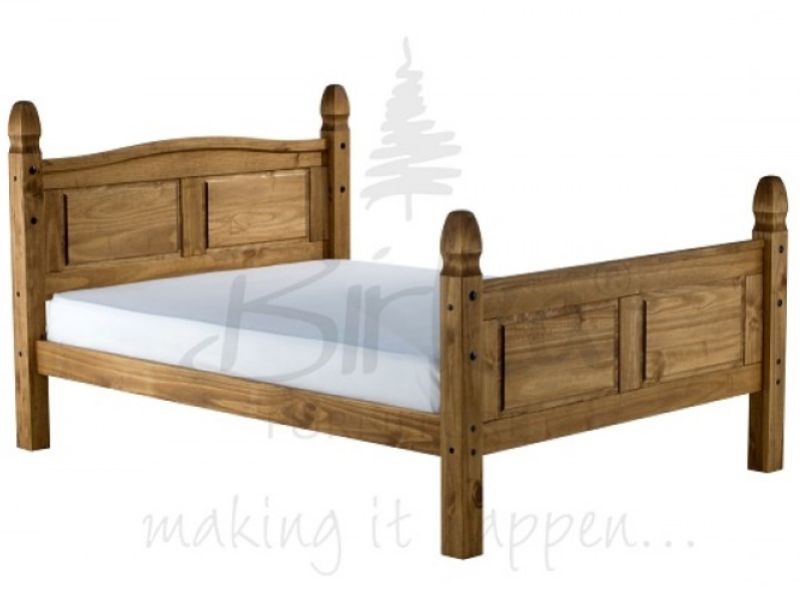 Birlea Corona 4ft Small Double Pine Bed Frame with High Footend