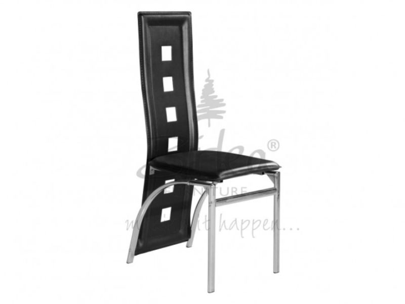 Birlea Finchley Glass Dining Table Set with Four Chairs Black