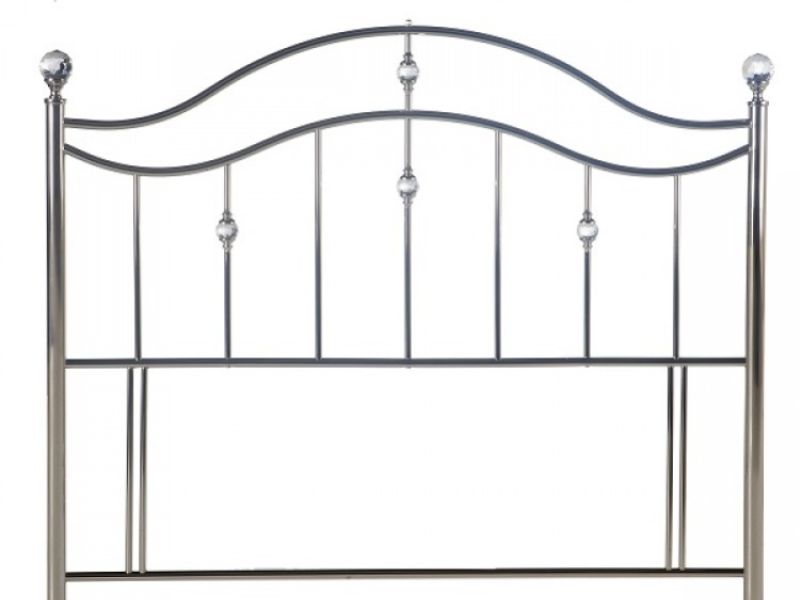 Limelight Cygnus 4ft6 Double Chrome Metal Headboard with Crystals