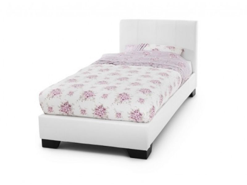 Serene Parma 3ft Single White Faux Leather Bed Frame