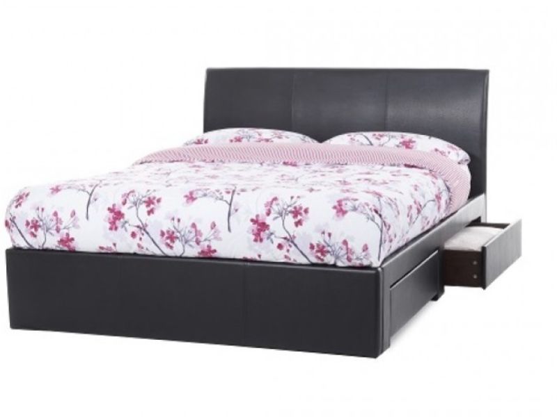 Serene Anzio 4ft Small Double Brown, Small Double Leather Bed Frames