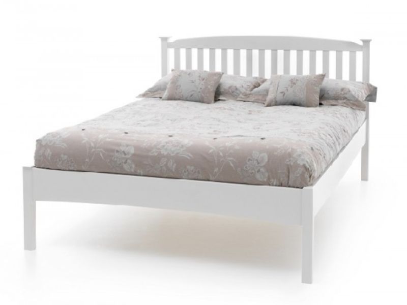 Serene Eleanor 4ft Small Double White Wooden Bed Frame with Low Footend