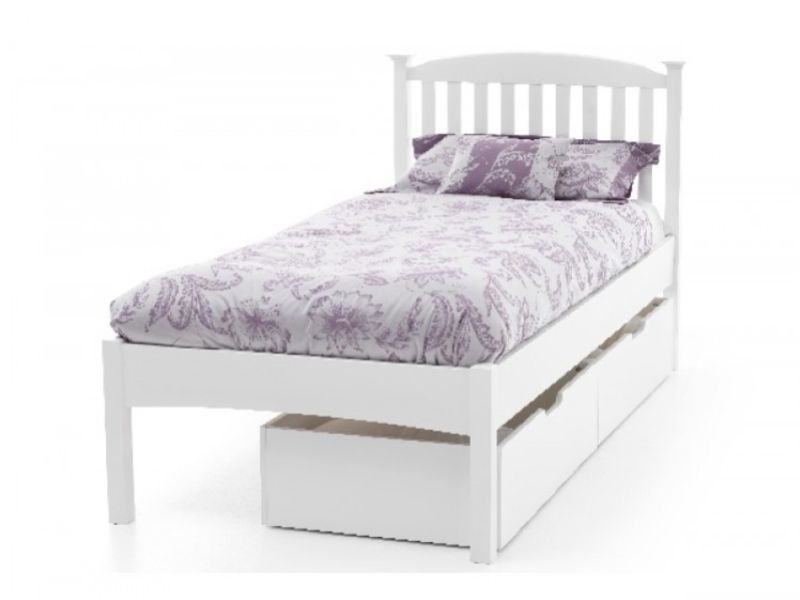 Serene Eleanor 4ft Small Double White Wooden Bed Frame with Low Footend
