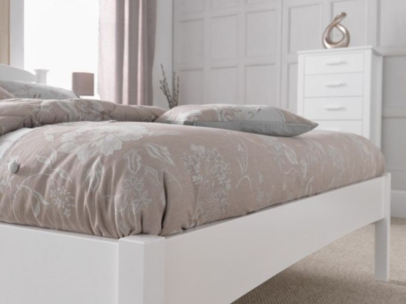 Serene Eleanor 3ft Single White Wooden Bed Frame with High Footend