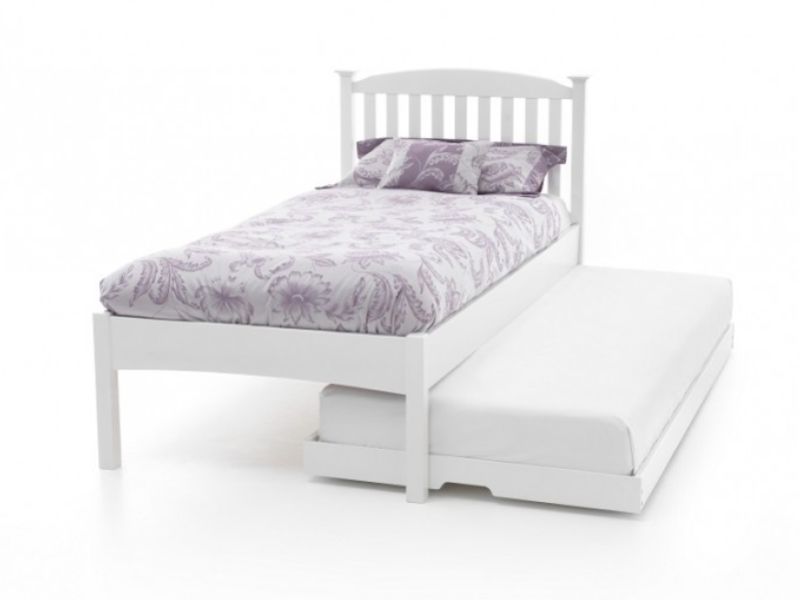 Serene Eleanor 3ft Single White Wooden Guest Bed Frame with Low Footend