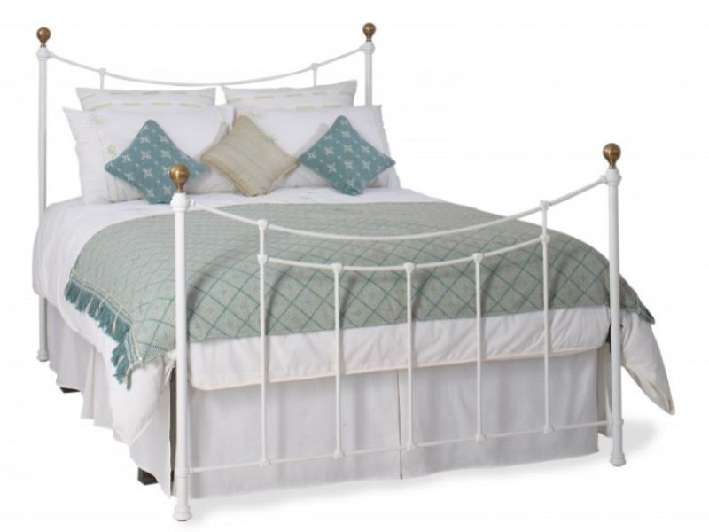 OBC Virginia 4ft 6 Double Satin White Metal Bed Frame