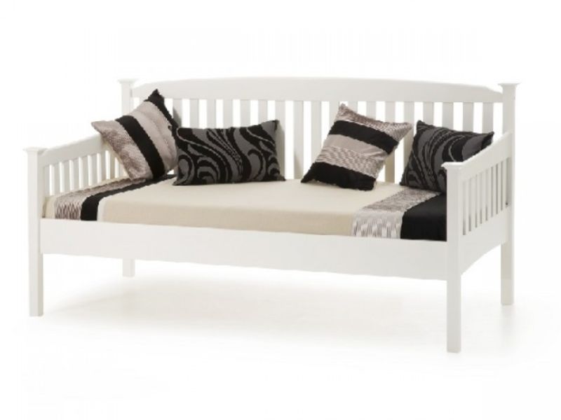 Serene Eleanor 3ft Single White Wooden Day Bed Frame