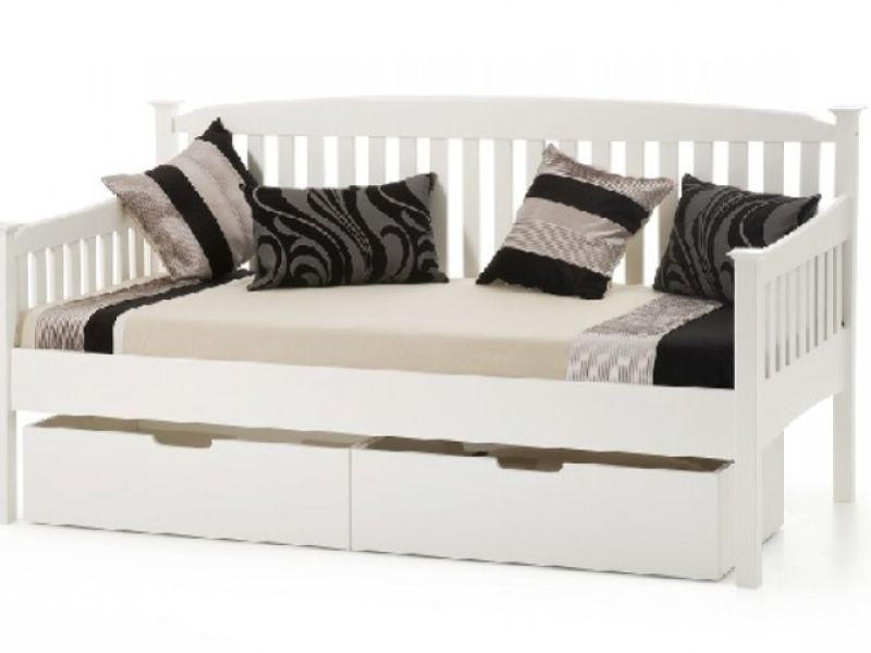 Serene Eleanor 3ft Single White Wooden Day Bed Frame