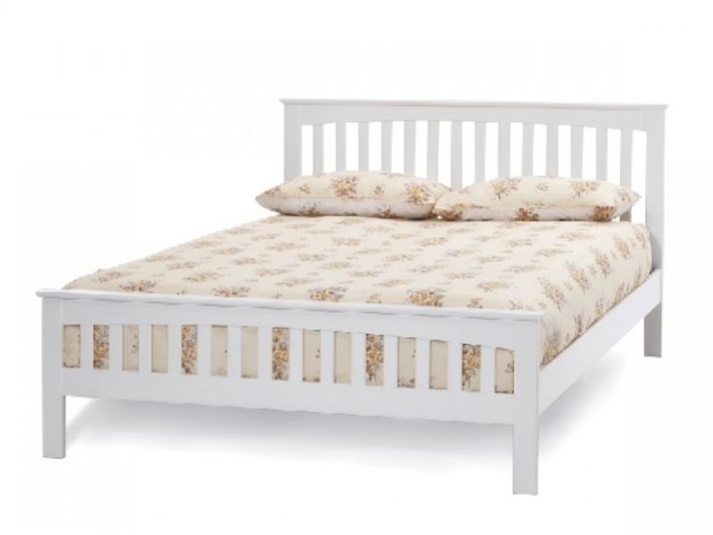 Serene Amelia 5ft Kingsize White Wooden Bed Frame