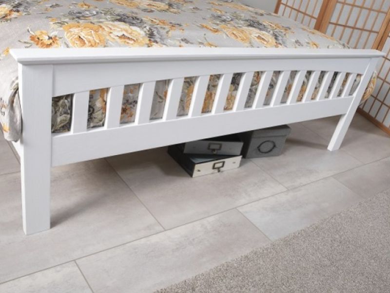 Serene Amelia 5ft Kingsize White Wooden Bed Frame