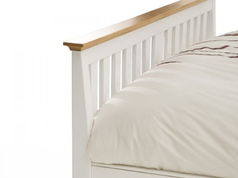 Serene Grace 4ft Small Double White Wooden Bed Frame with High Foot End