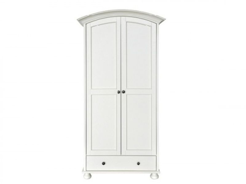 GFW Versailles 2 Door 1 Drawer White Wardrobe