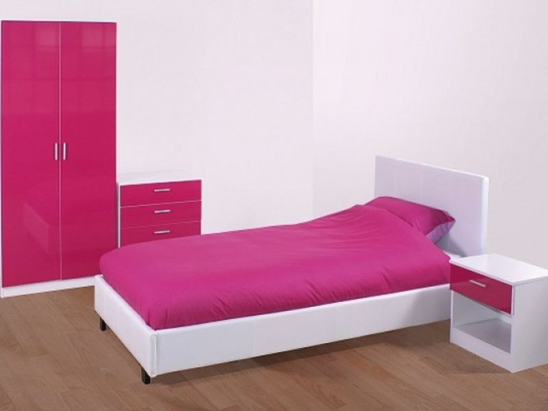 GFW Maine 3ft Single White Faux Leather Bed Frame