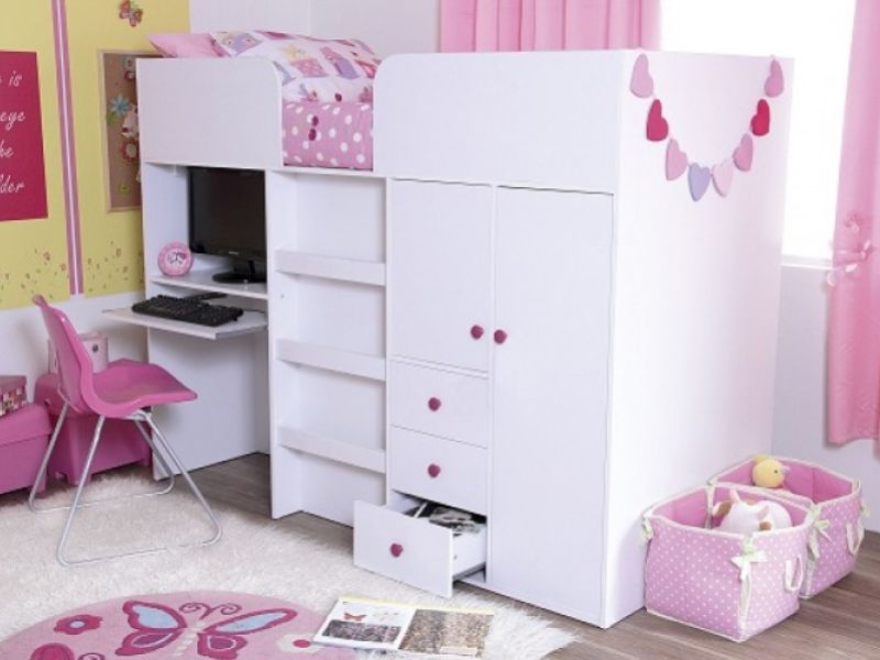 GFW Galaxy White Wooden Mid Sleeper Bed