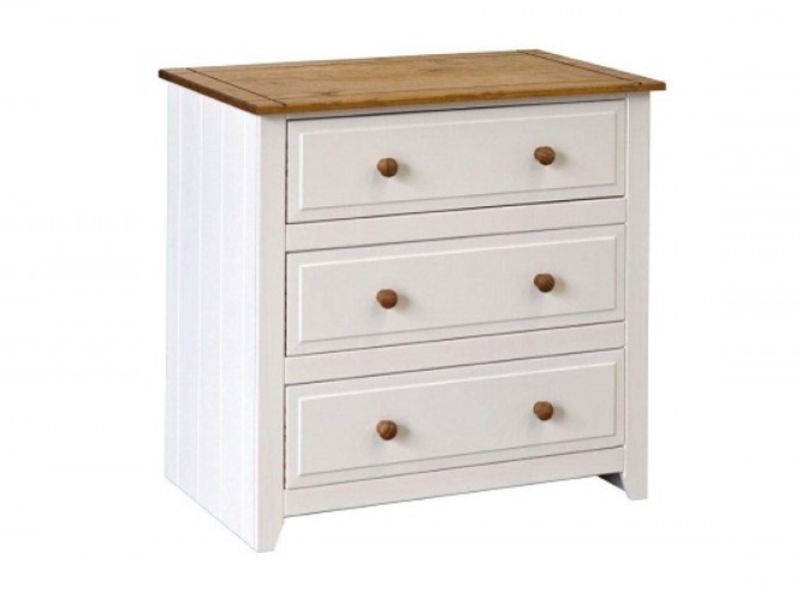 Core Capri 3 Drawer White Chest Of Drawers