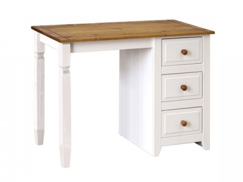 Core Capri White Single Pedestal Dressing Table